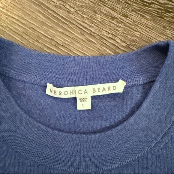 Veronica Beard Roscoe Mixed Media Sweater In Blue - Picture 5 of 9